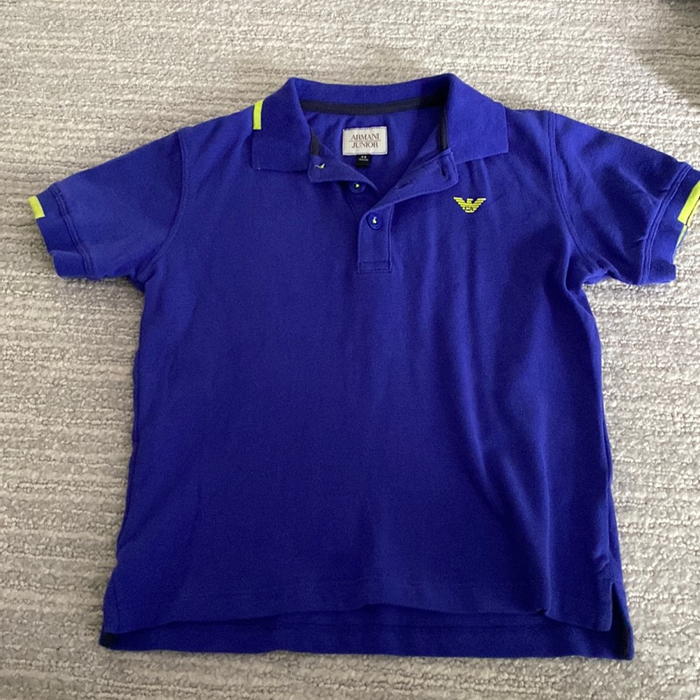 Bright blue with neon yellow detail polo